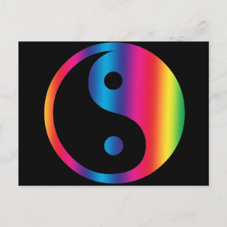 Tarjeta postal de Yin Yang Arcoíris