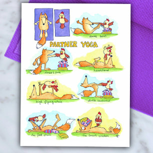 Tarjeta postal de Yoga de pareja de Nicole Janes