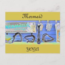 Tarjeta postal de yoga de sirena