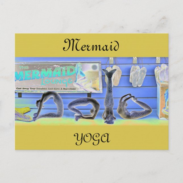 Tarjeta postal de yoga de sirena (Anverso)