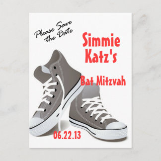 Tarjeta Postal de Zapatillas para el Bat Mitzvah d