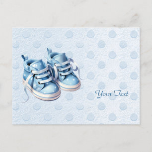 Tarjeta Postal de Zapatos Azules de Bebé