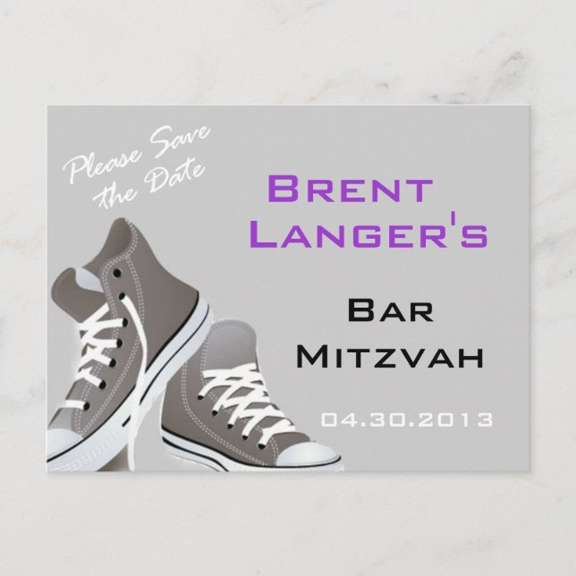 Tarjeta postal de zapatos de Bar Mitzvah (Anverso)