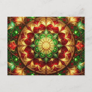 Tarjeta postal decorativa roja verde de Navidad va