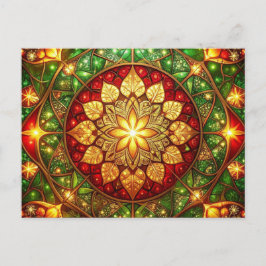 Tarjeta postal decorativa roja verde de Navidad va