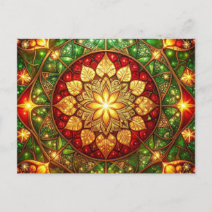 Tarjeta postal decorativa roja verde de Navidad va