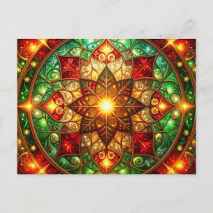 Tarjeta postal decorativa roja verde de Navidad va
