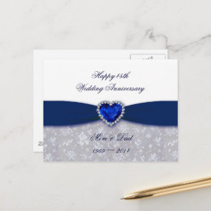 Tarjeta postal del 45 aniversario del Boda de Dama
