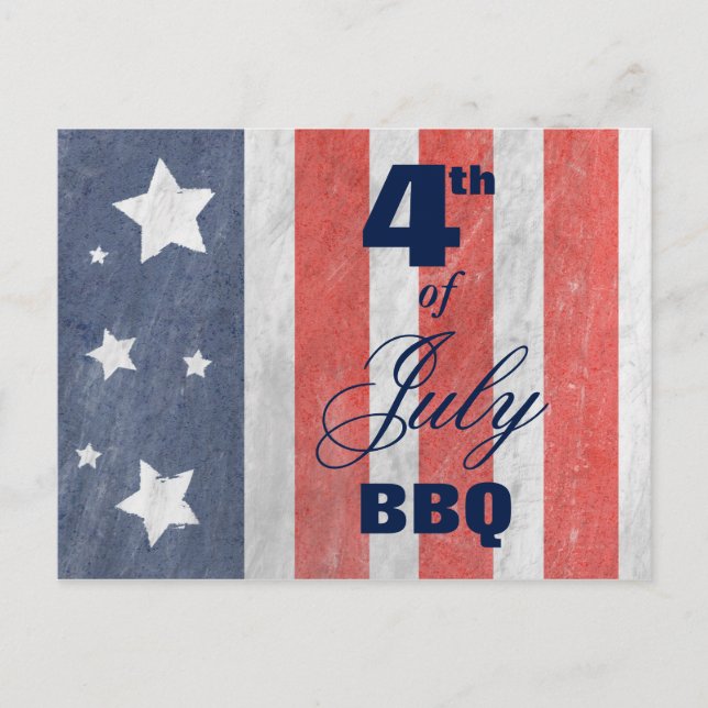 Tarjeta postal del 4 de julio BBQ o venta de estre (Anverso)