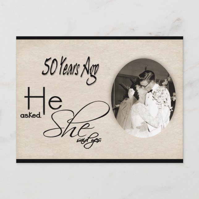 Tarjeta postal del 50º aniversario de bodas (Anverso)