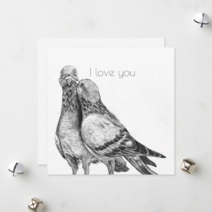 Tarjeta postal del abrazo de las palomas