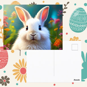 Tarjeta postal del adorable conejito de Pascua