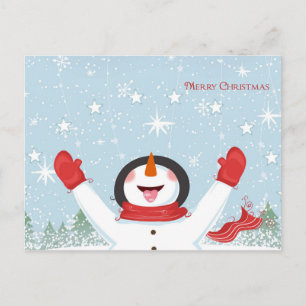 Tarjeta postal del adorable muñeco de nieve de Nav