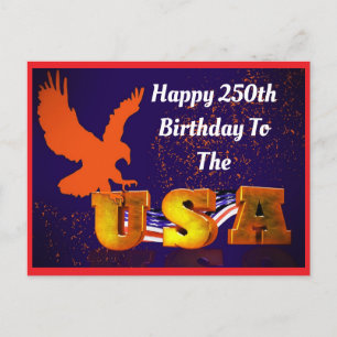 Tarjeta postal del águila USA 250 cumpleaños