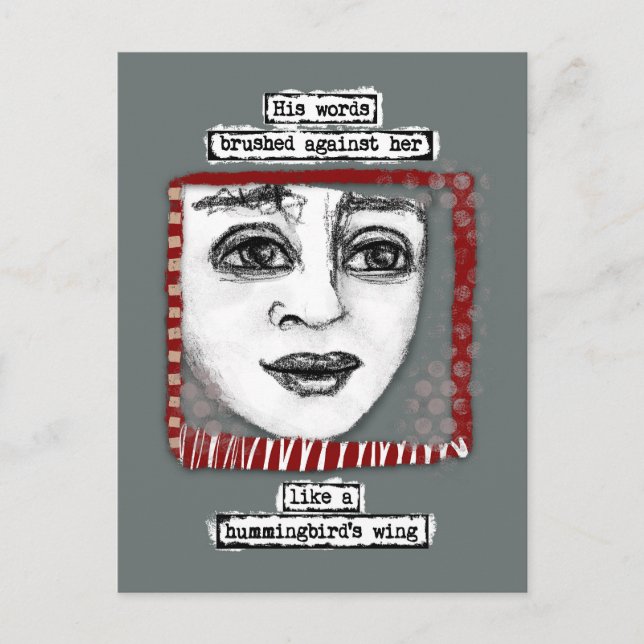 Tarjeta postal del ala de colibrí (Anverso)