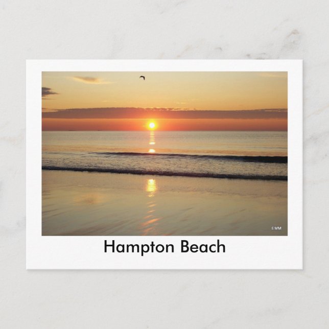 Tarjeta Postal del Amanecer en Hampton Beach (Anverso)