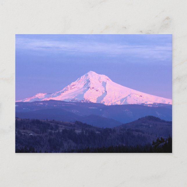 Tarjeta postal del amanecer en Mt. Hood (Anverso)