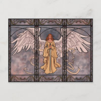 Tarjeta postal del ángel de la guarda