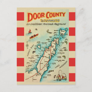 Tarjeta postal del antiguo mapa del condado de Doo