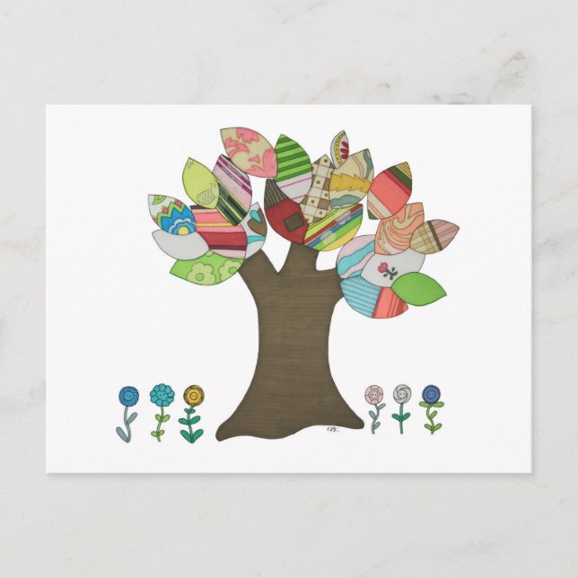 Tarjeta postal del árbol de botón (Anverso)