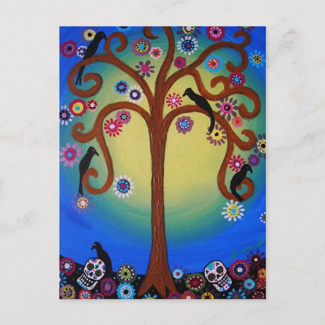 TARJETA POSTAL DEL ÁRBOL DE DIA DE LOS MUERTOS (Anverso)