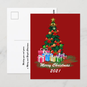Tarjeta postal del árbol de Navidad