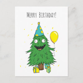 Tarjeta postal del árbol de Navidad de cumpleaños