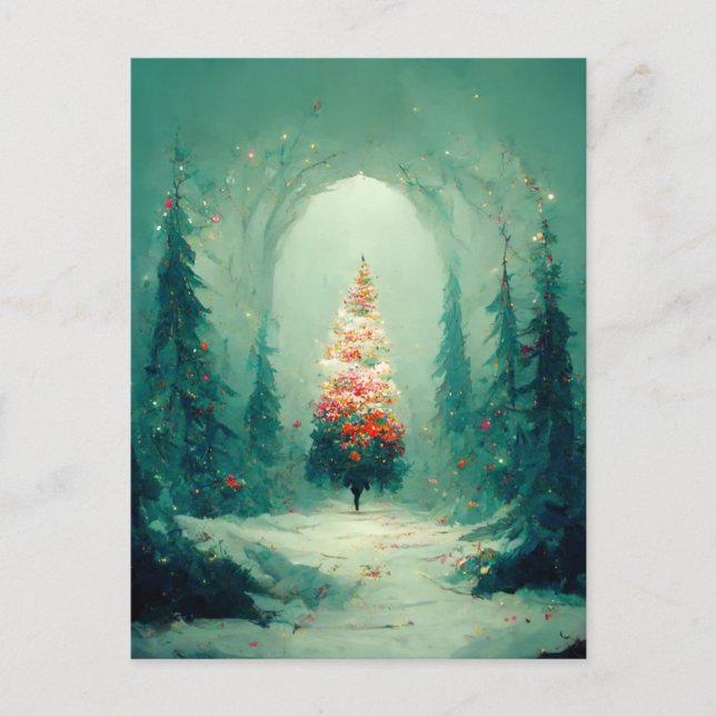 Tarjeta postal del árbol de Navidad de la empresa  (Anverso)