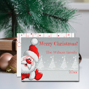 Tarjeta postal del árbol de Navidad de Santa Claus