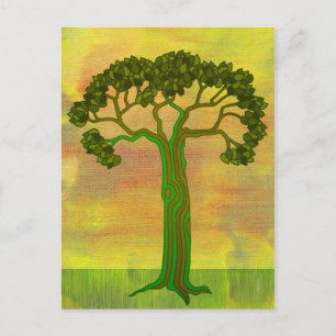 tarjeta postal del árbol verde
