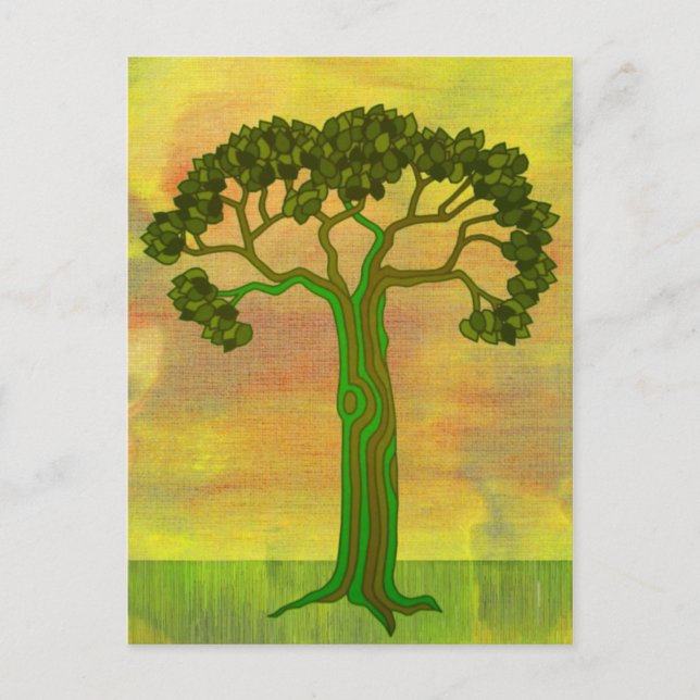 tarjeta postal del árbol verde (Anverso)