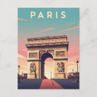 Tarjeta postal del Arco de Triunfo de París