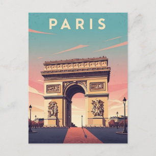 Tarjeta postal del Arco de Triunfo de París