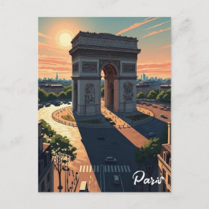 Tarjeta postal del Arco de Triunfo de París