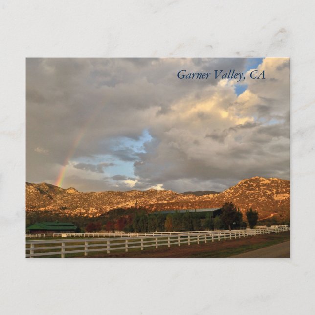 Tarjeta postal del arcoíris en Garner Valley, CA (Anverso)