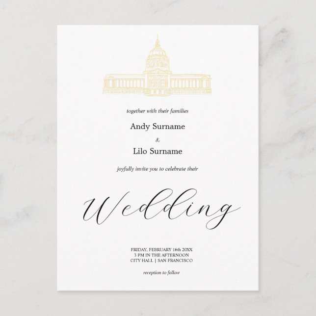 Tarjeta postal del ayuntamiento de San Francisco (Anverso)