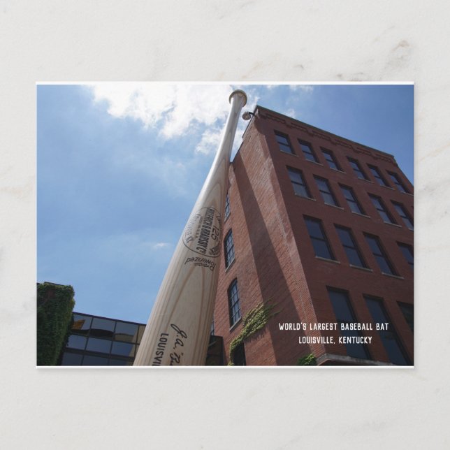Tarjeta postal del bate de béisbol más grande del  (Anverso)