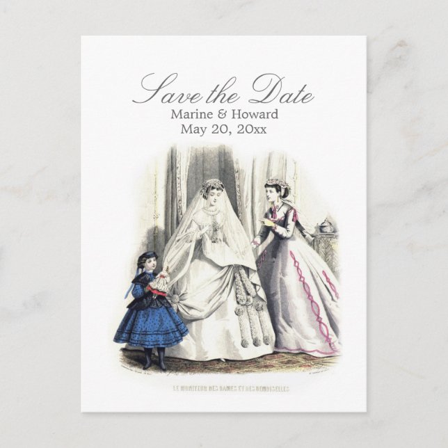 Tarjeta postal del Boda victoriano (Save the Day) (Anverso)