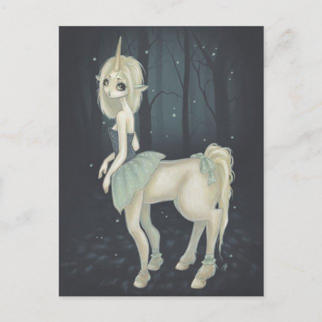 tarjeta postal del bosque de fairy centaur (Anverso)