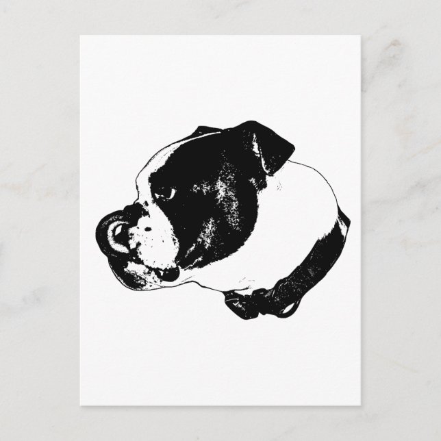 Tarjeta postal del bulldog audaz (Anverso)