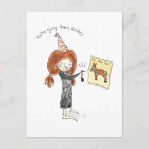 Tarjeta postal del burro de cumpleaños