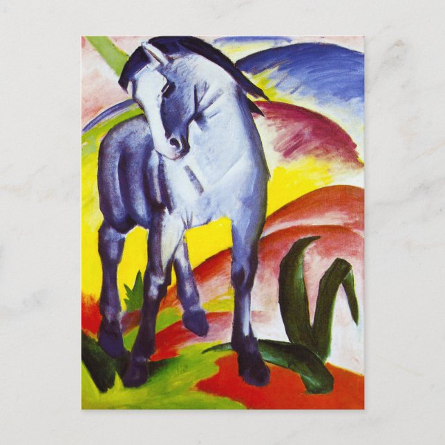 Tarjeta postal del caballo azul de Franz Marc (Anverso)