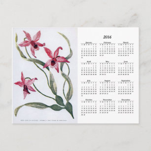 Tarjeta postal del calendario floral de la época d