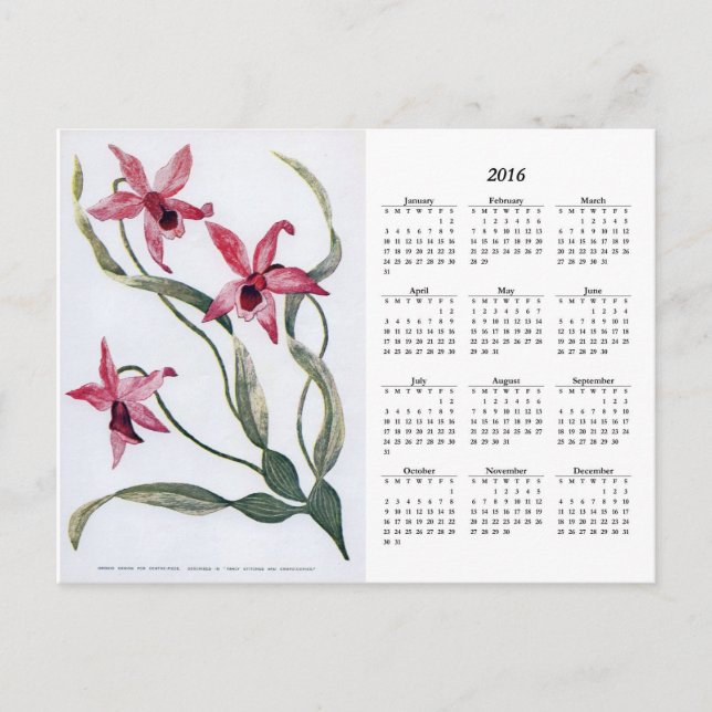 Tarjeta postal del calendario floral de la época d (Anverso)