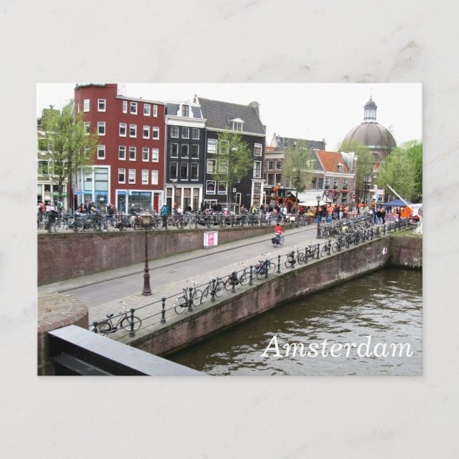 Tarjeta postal del Canal de Amsterdam (Anverso)