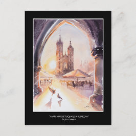 Tarjeta postal del casco antiguo de Cracovia pinta