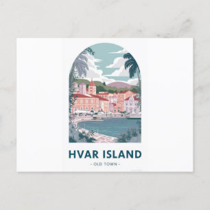 Tarjeta postal del casco antiguo de la isla de Hva