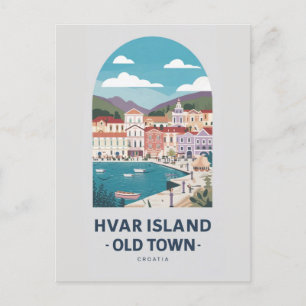 Tarjeta postal del casco antiguo de la isla de Hva