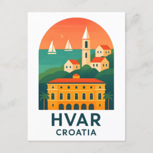 Tarjeta postal del casco antiguo de la isla de Hva
