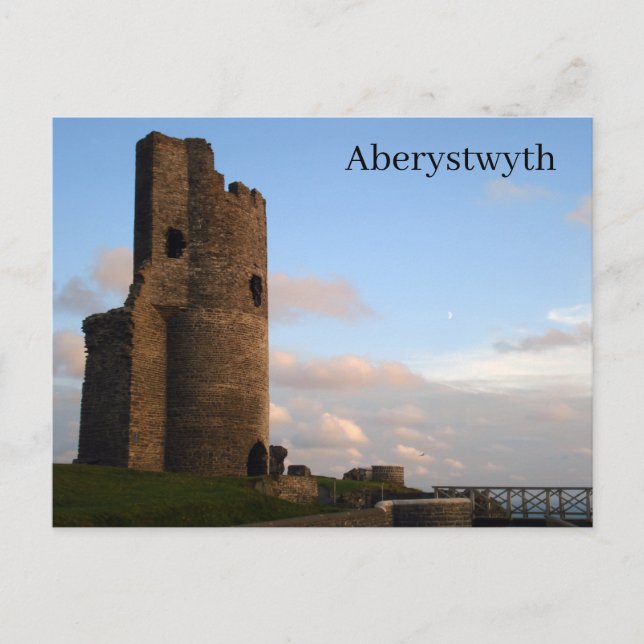 Tarjeta postal del castillo de Aberystwyth (Anverso)